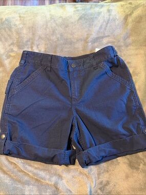 Women's Carhartt Navy Roll-Cuff Casual Shorts